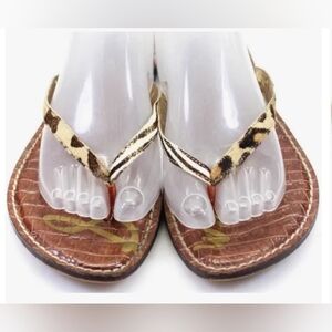 Sam Edelman Gracie Animal Print Thong Sandals Size 6 Beach Summer Vacation